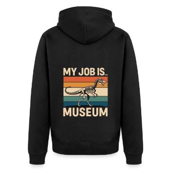 Museum - Unisex Premium Bio Zip Hoodie - Schwarz - Hinten - Nico (187cm)