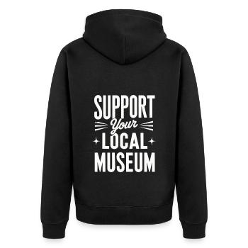 Museum - Unisex Premium Bio Zip Hoodie - Schwarz - Hinten - Nico (187cm)