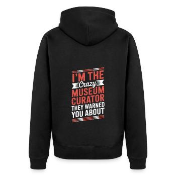 Museum - Unisex Premium Bio Zip Hoodie - Schwarz - Hinten - Nico (187cm)