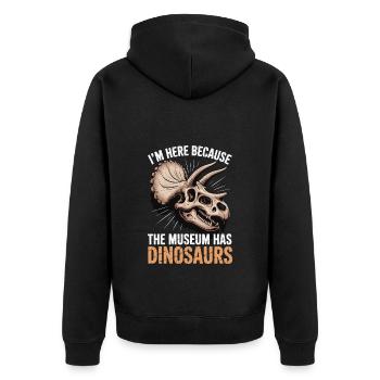 Museum - Unisex Premium Bio Zip Hoodie - Schwarz - Hinten - Nico (187cm)