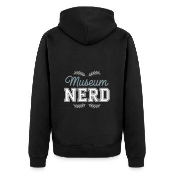 Museum - Unisex Premium Bio Zip Hoodie - Schwarz - Hinten - Nico (187cm)