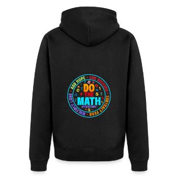 Mathe - Unisex Premium Bio Zip Hoodie - Schwarz - Hinten - Nico (187cm)