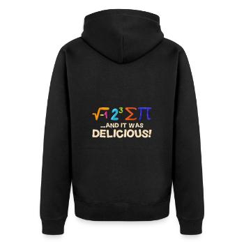 Mathe - Unisex Premium Bio Zip Hoodie - Schwarz - Hinten - Nico (187cm)