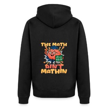 Mathe - Unisex Premium Bio Zip Hoodie - Schwarz - Hinten - Nico (187cm)