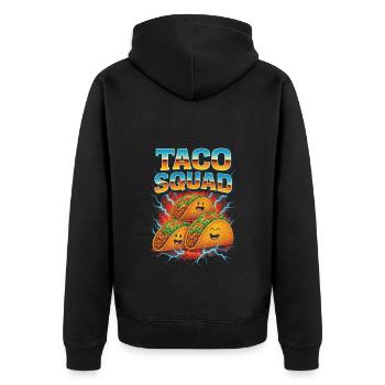 Tacos - Unisex Premium Bio Zip Hoodie - Schwarz - Hinten - Nico (187cm)