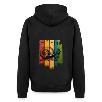 Schnecke - Unisex Premium Bio Zip Hoodie - Schwarz - Hinten - Nico (187cm)