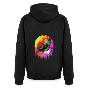 Schnecke - Unisex Premium Bio Zip Hoodie - Schwarz - Hinten - Nico (187cm)