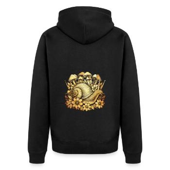 Schnecke - Unisex Premium Bio Zip Hoodie - Schwarz - Hinten - Nico (187cm)