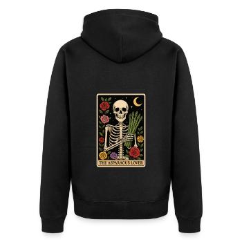 Spargel Tarot - Unisex Premium Bio Zip Hoodie - Schwarz - Hinten - Nico (187cm)