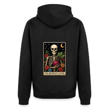 Tarot à la betterave - Veste à capuche bio Premium Unisexe - noir - Dos - Nico (187cm)