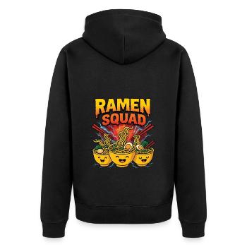 Ramen - Unisex Premium Organic Zip Hoodie - black - Back - Nico (187cm)