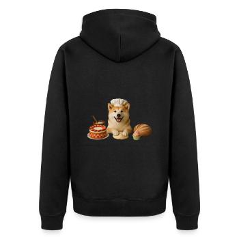 Akita Baking Cake Cookies - Unisex Premium Organic Zip Hoodie - black - Back - Nico (187cm)