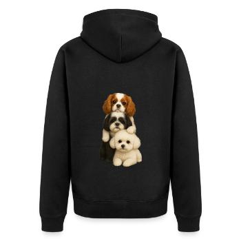 Hund Hunde Süße Hunde - Unisex Premium Bio Zip Hoodie - Schwarz - Hinten - Nico (187cm)