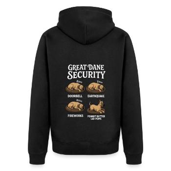 Deutsche Dogge - Unisex Premium Bio Zip Hoodie - Schwarz - Hinten - Nico (187cm)