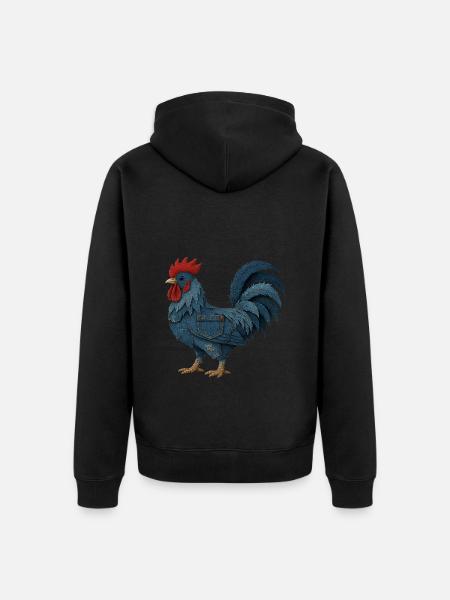 Rooster Denim - Unisex Premium Organic Zip Hoodie - black