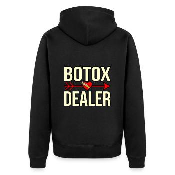 Botox - Unisex Premium Bio Zip Hoodie - Schwarz - Hinten - Nico (187cm)