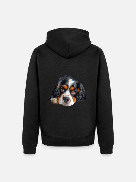 Cavalier King Charles - Veste à capuche bio Premium Unisexe - noir