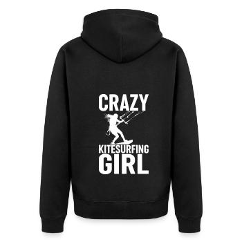 Crazy Kitesurfing girl - Kitesurfeuse - Veste à capuche bio Premium Unisexe - noir - Dos - Nico (187cm)