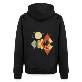Watersports Kiteboarding Kitesurfer Kitesurfing - Unisex Premium Bio Zip Hoodie - Schwarz - Hinten - Nico (187cm)