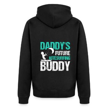 Kitesurfer Baby - Daddy's Future Kitesurfing Buddy - Unisex Premium Organic Zip Hoodie - black - Back - Nico (187cm)