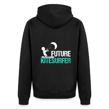 Bébé kitesurfeur - Futur kitesurfeur - Veste à capuche bio Premium Unisexe - noir - Dos - Nico (187cm)