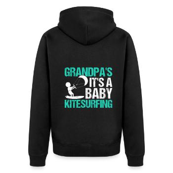 Bébé kitesurfeur - Grandpa’s Future Kitesurf - Veste à capuche bio Premium Unisexe - noir - Dos - Nico (187cm)