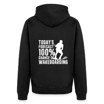 Les prévisions du jour 100 % de chance de Wakeboard Funny - Veste à capuche bio Premium Unisexe - noir - Dos - Nico (187cm)