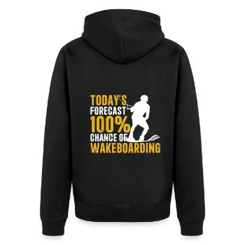 Prévisions du jour 100 % de chance de Wakeboard Lover - Veste à capuche bio Premium Unisexe - noir - Dos - Nico (187cm)