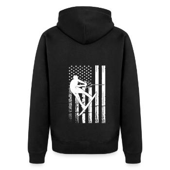Wakeboard US Flag Wakeboard Wakesurf - Veste à capuche bio Premium Unisexe - noir - Dos - Nico (187cm)