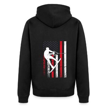 Wakeboard US Flag Wakeboard Wakesurf - Veste à capuche bio Premium Unisexe - noir - Dos - Nico (187cm)