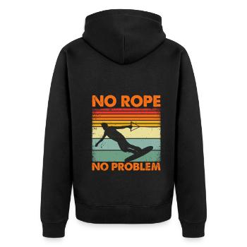 Wakeboard Wakesurf amusant - No Rope No - Veste à capuche bio Premium Unisexe - noir - Dos - Nico (187cm)