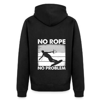 Wakeboard Wakeboarder drôle - No Rope No - Veste à capuche bio Premium Unisexe - noir - Dos - Nico (187cm)