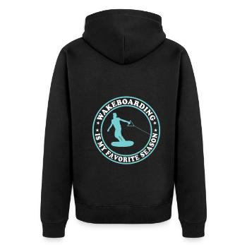 Le wakeboard est ma saison préférée - le wakesurf - Veste à capuche bio Premium Unisexe - noir - Dos - Nico (187cm)
