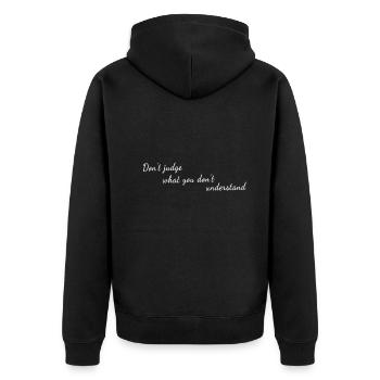 Santé mentale - Ne jugez pas ce que vous ne jugez pas - Veste à capuche bio Premium Unisexe - noir - Dos - Nico (187cm)