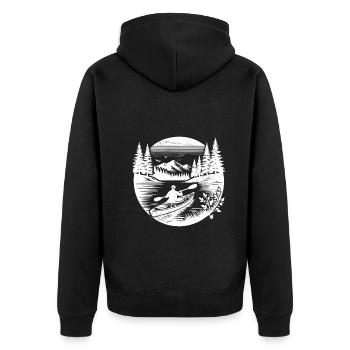 Watersports Kayaking Kayaker Canoe Kayak Canoeing - Unisex Premium Bio Zip Hoodie - Schwarz - Hinten - Nico (187cm)