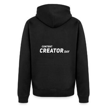 Content Creator Day - Blogger Social Media - Unisex Premium Organic Zip Hoodie - black - Back - Nico (187cm)