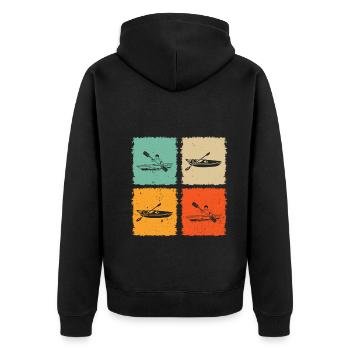 Kayaking Silhouette Canoeing Kayaker - Unisex Premium Bio Zip Hoodie - Schwarz - Hinten - Nico (187cm)