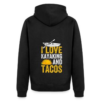 Kayak drôle de kayakiste - J’adore le kayak et les tacos - Veste à capuche bio Premium Unisexe - noir - Dos - Nico (187cm)