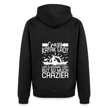 Crazy Kayak lady comme une dame normale mais tellement - Veste à capuche bio Premium Unisexe - noir - Dos - Nico (187cm)