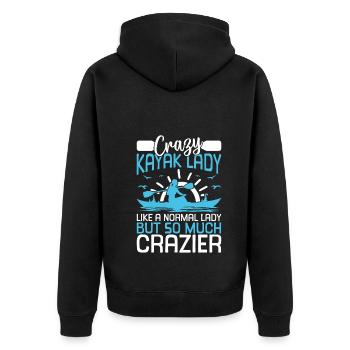 Crazy Kayak lady comme une dame normale mais tellement - Veste à capuche bio Premium Unisexe - noir - Dos - Nico (187cm)