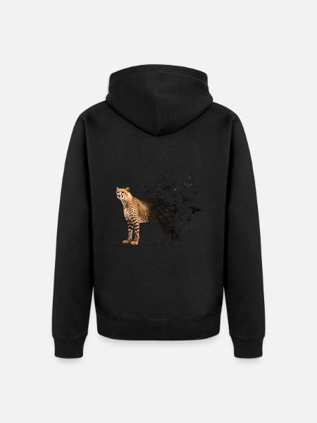 Cheetah - Unisex Premium Organic Zip Hoodie - black
