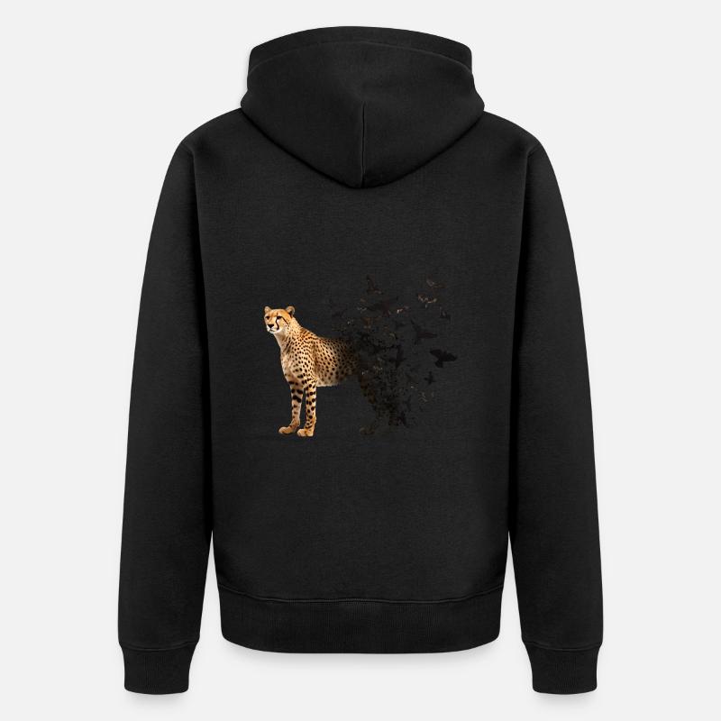 Gepard - Unisex Premium Bio Zip Hoodie - Schwarz