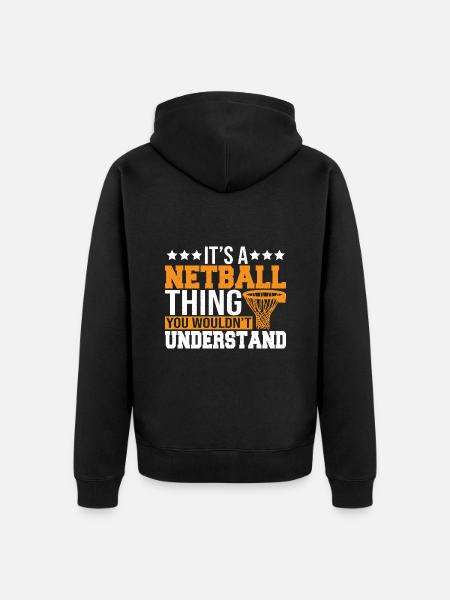 Love Netball Netball Player Gift - Unisex Premium Organic Zip Hoodie - black