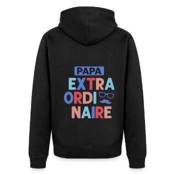Papa Extraordinaire Pour Meilleur Papa - Veste à capuche bio Premium Unisexe - noir - Dos - Nico (187cm)