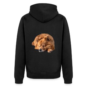 Spitz finlandais - Veste à capuche bio Premium Unisexe - noir - Dos - Nico (187cm)