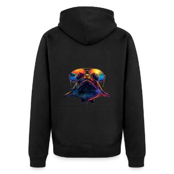 Stachelrochen - Unisex Premium Bio Zip Hoodie - Schwarz - Hinten - Nico (187cm)