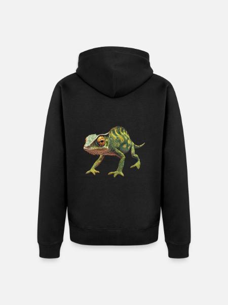 Chamäleon - Unisex Premium Bio Zip Hoodie - Schwarz