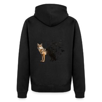 Coyote - Veste à capuche bio Premium Unisexe - noir - Dos - Nico (187cm)