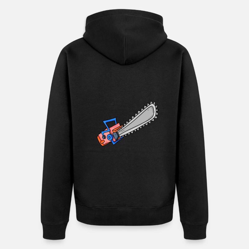 Tronçonneuse Motif Tronçonneuse - Veste à capuche bio Premium Unisexe - noir
