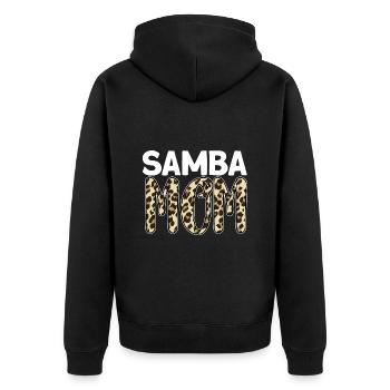 Samba - Unisex Premium Bio Zip Hoodie - Schwarz - Hinten - Nico (187cm)